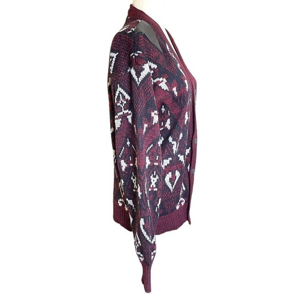 Vintage 1980’s Barnaby’s Geometric Sweater Cardigan Cosby Style M Grandpacore - Picture 6 of 8